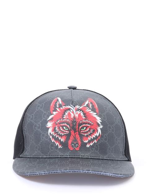 red wolf gucci hat|Gucci GG Supreme wolf baseball hat.